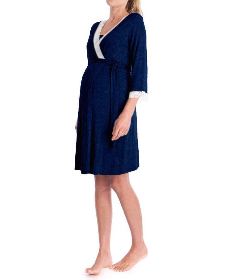 Pregnancy Pajamas Breastfeeding Nightgown Dress