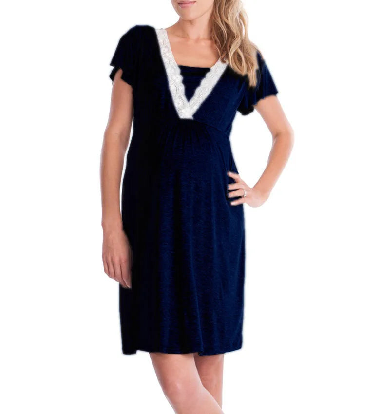 Maternity Labour Ready Pajamas Robe Dress