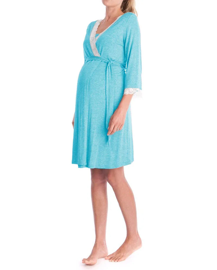 Pregnancy Pajamas Breastfeeding Nightgown Dress
