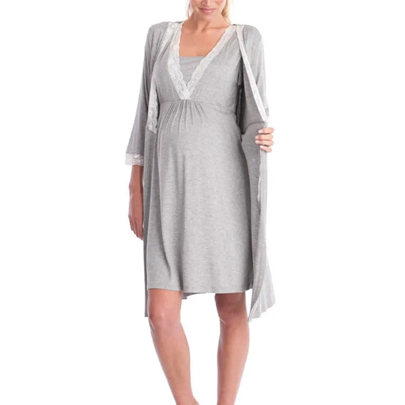 Maternity Labour Ready Pajamas Robe Dress