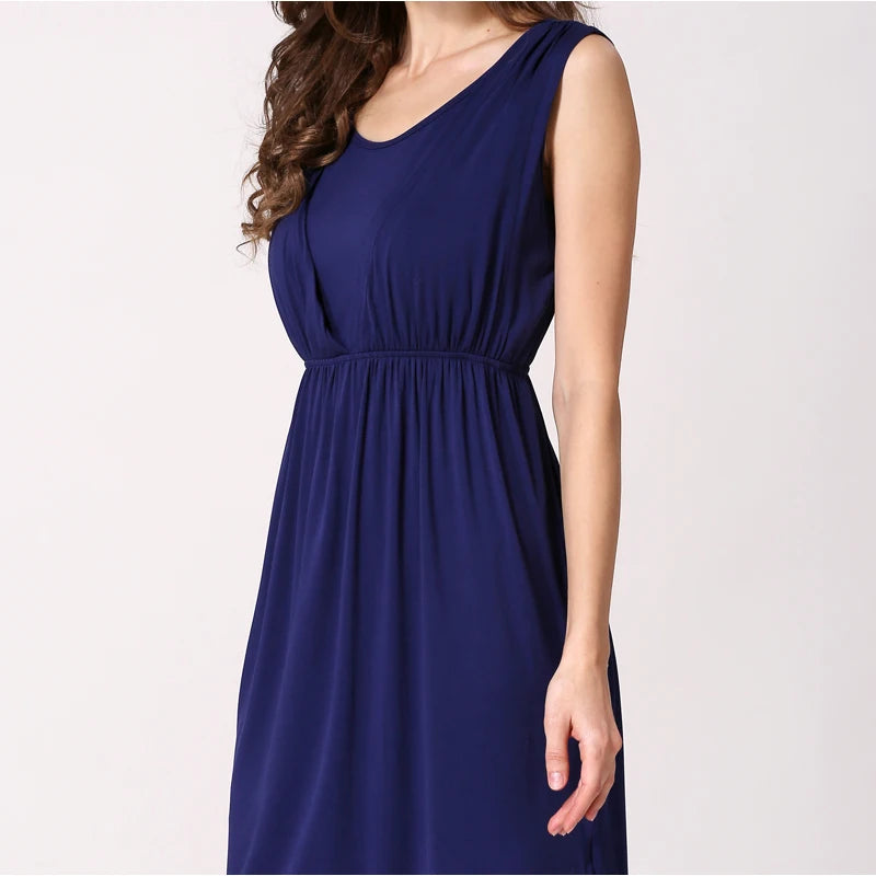 Summer Maternity Breastfeeding Sleeveless Maternity Dress For Pregnant Women