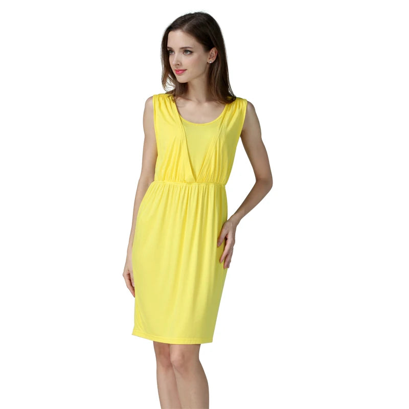 Summer Maternity Breastfeeding Sleeveless Maternity Dress For Pregnant Women