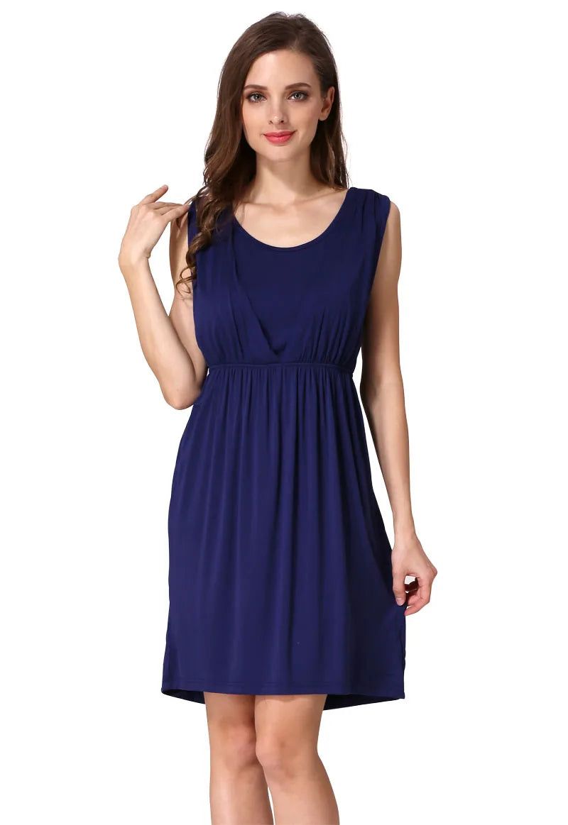 Summer Maternity Breastfeeding Sleeveless Maternity Dress For Pregnant Women