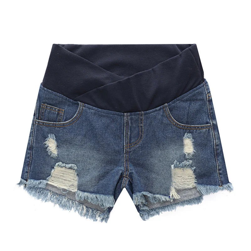 Pregnant Women's Low-waisted Denim Shorts