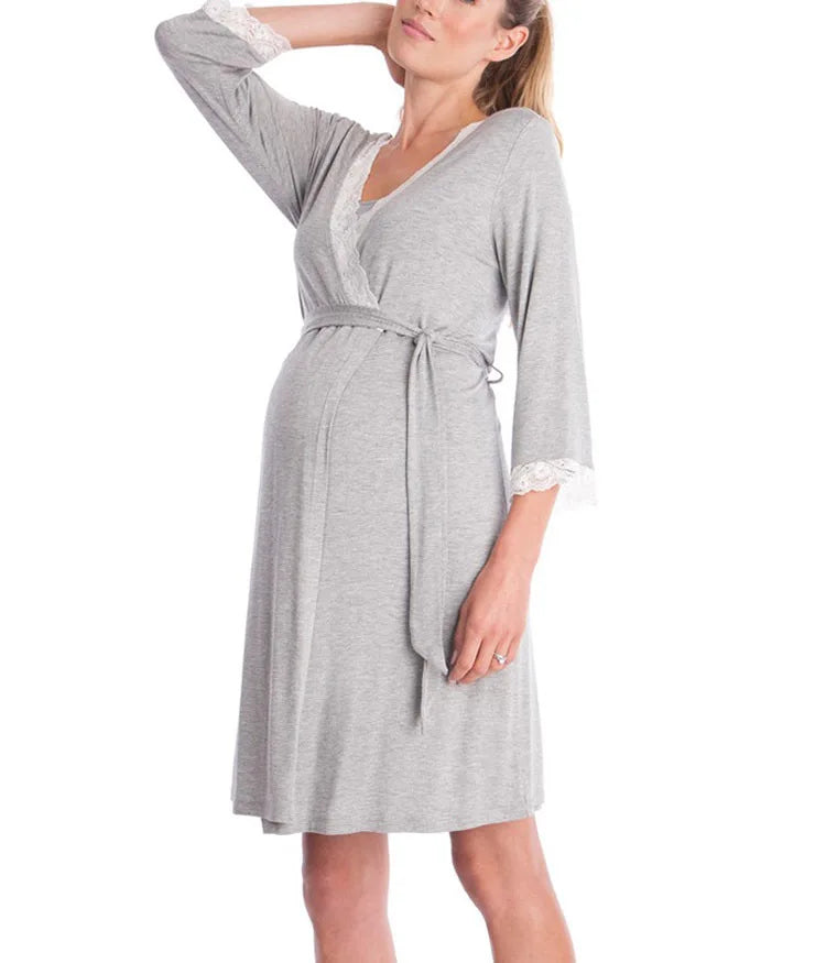 Pregnancy Pajamas Breastfeeding Nightgown Dress