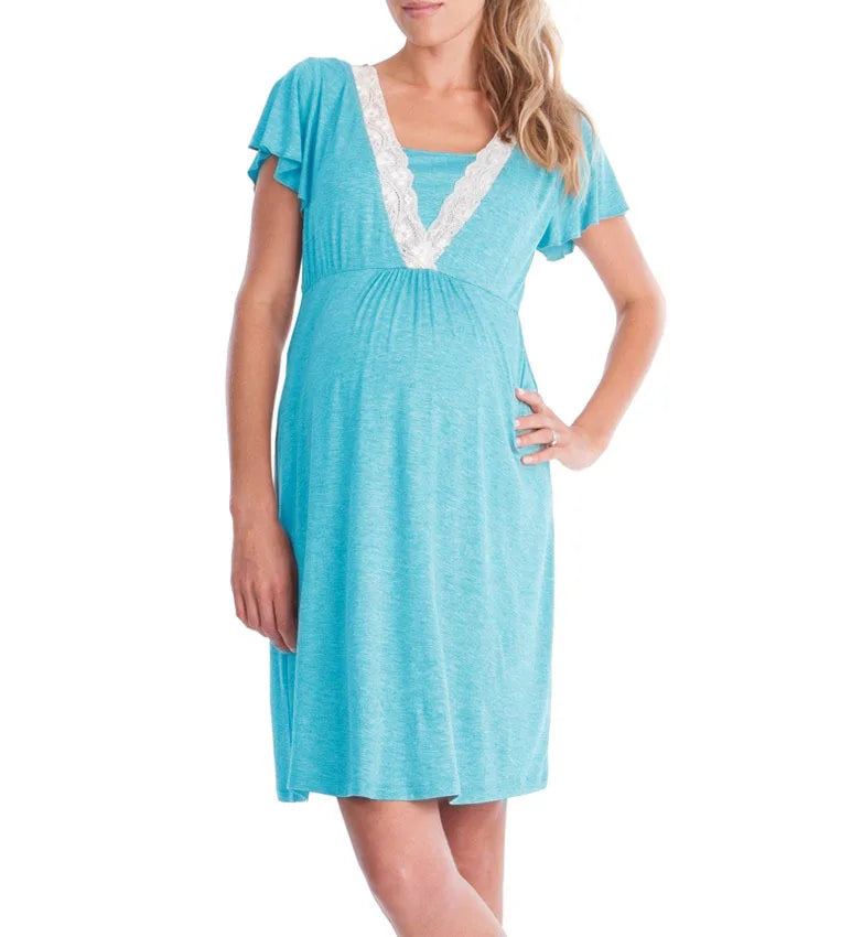 Maternity Labour Ready Pajamas Robe Dress
