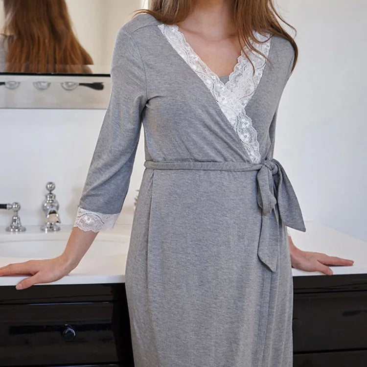 Pregnancy Pajamas Breastfeeding Nightgown Dress