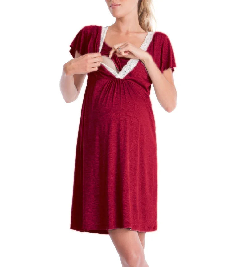 Maternity Labour Ready Pajamas Robe Dress