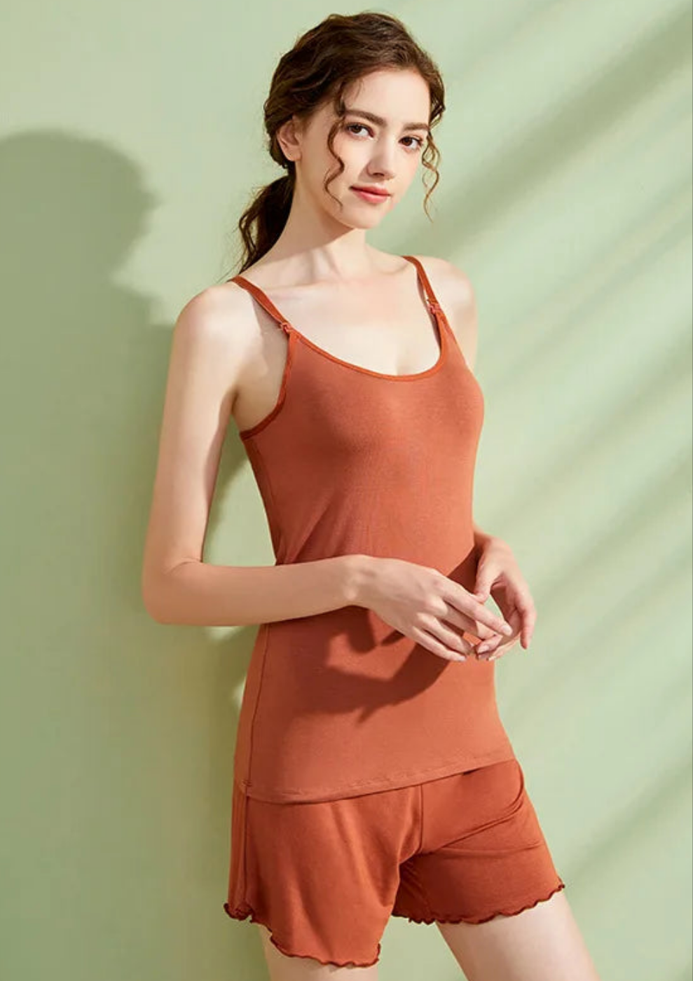 Sleeveless Women's Maternity Nursing Pajamas 2Pcs/Set