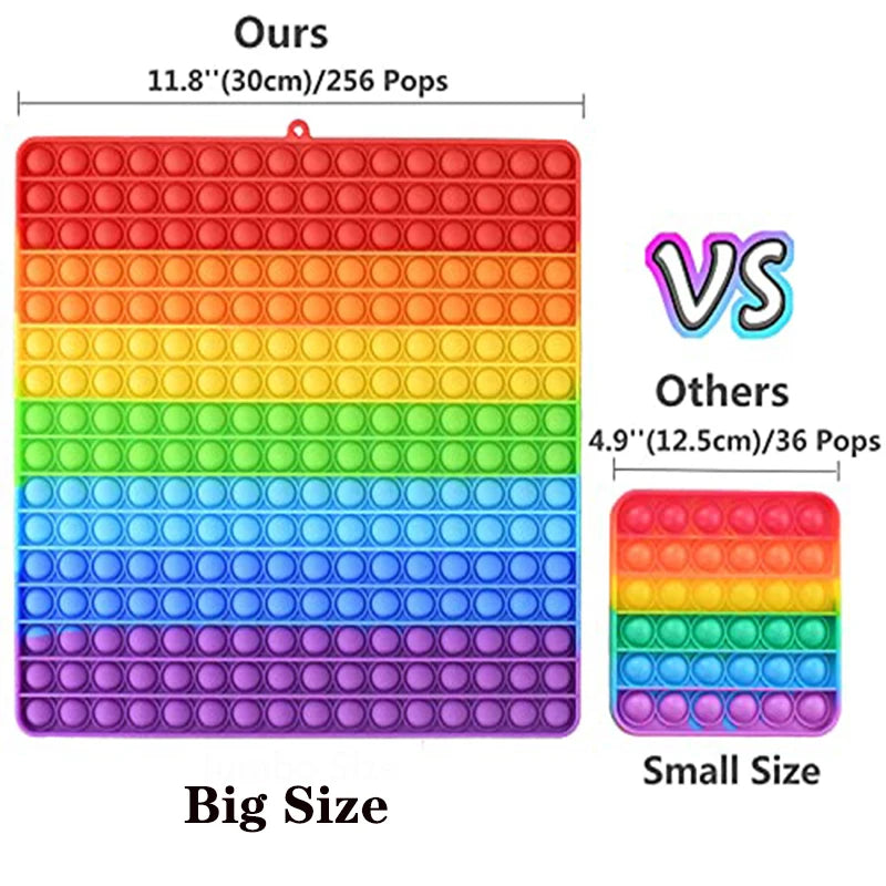 Large Rainbow Fidget Bubble Push Anti Stress Toy