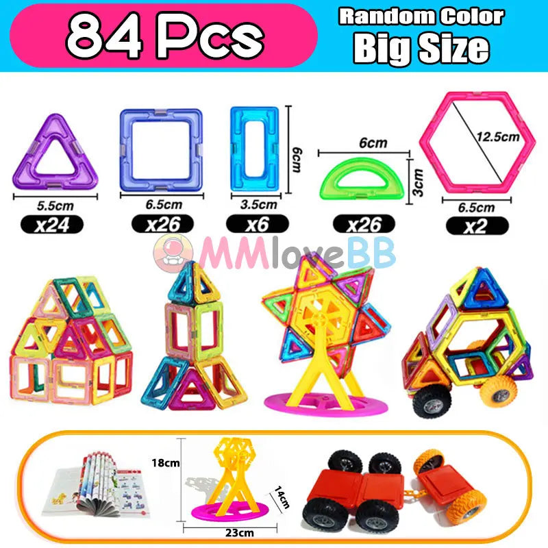 Magnetic Big Size Building Blocks for Children Designer Constructor Set