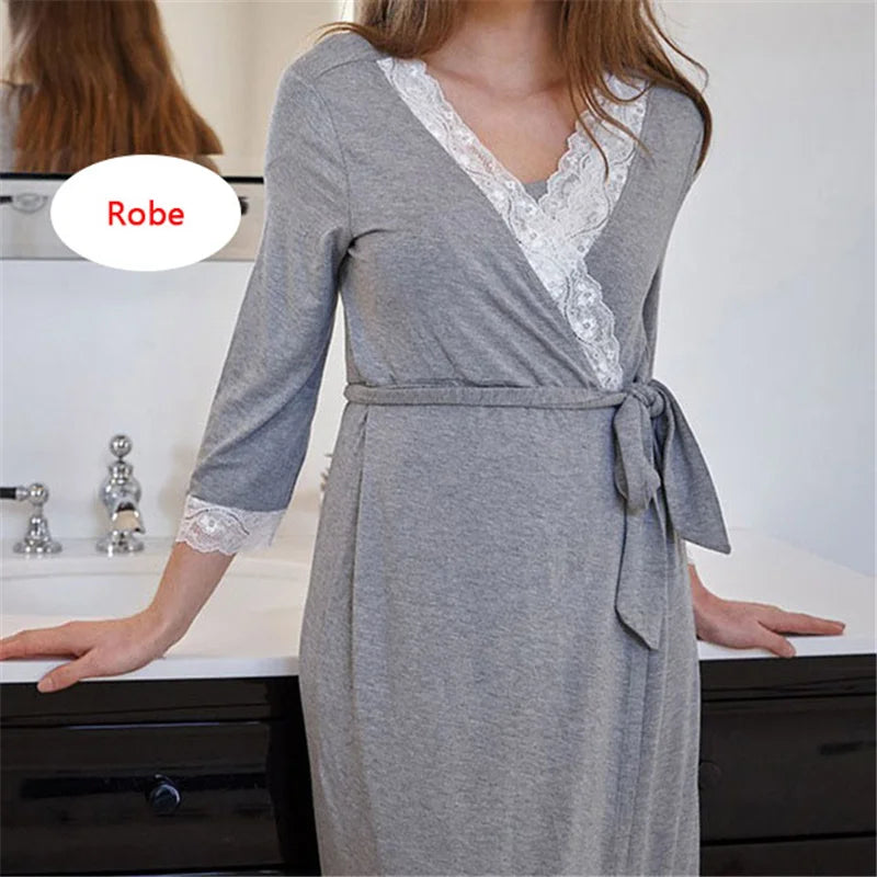 Maternity Labour Ready Pajamas Robe Dress
