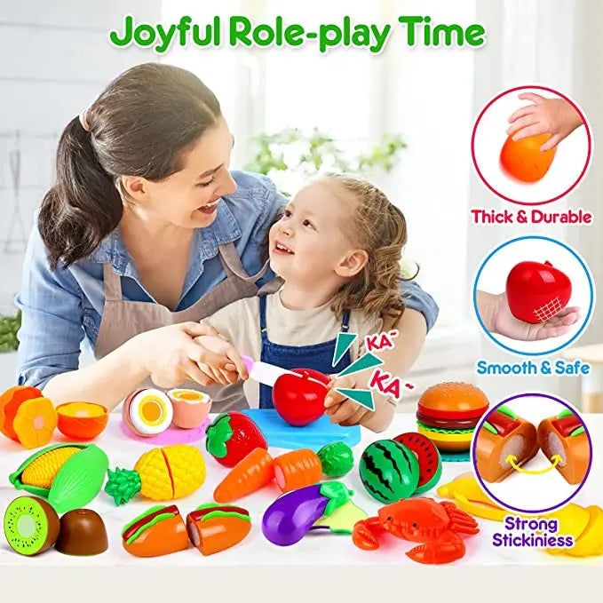 Food Toy Fruit Vegetable Seafood Pizza Hamber Cutting Toys Educational For Baby Gift Kids Toy