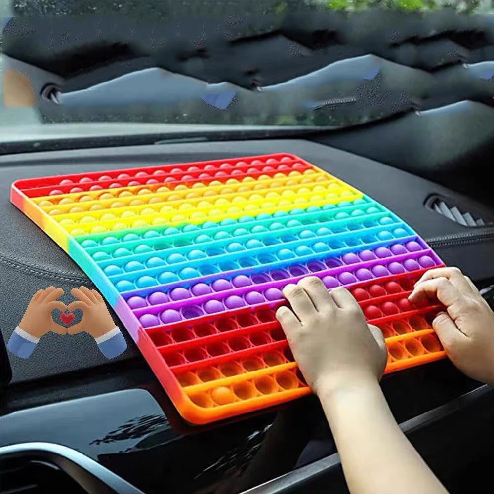 Large Rainbow Fidget Bubble Push Anti Stress Toy