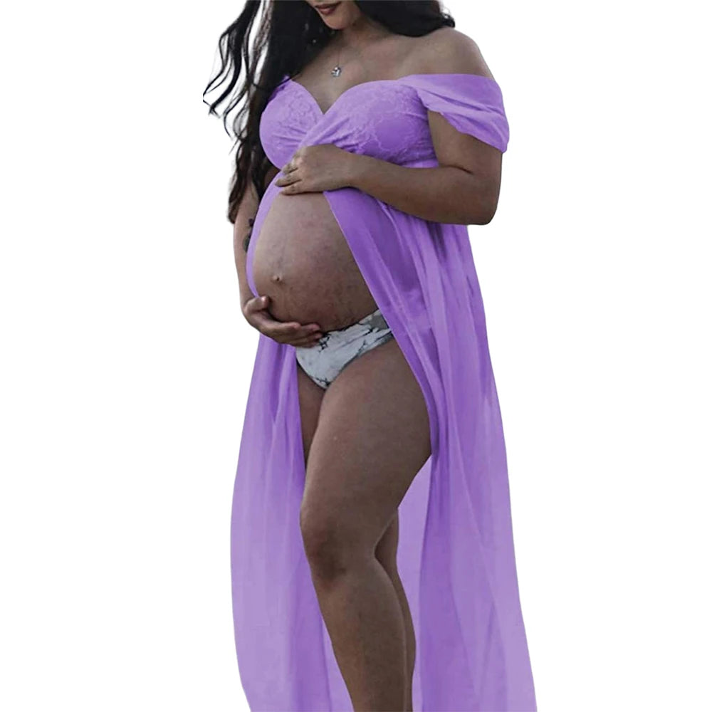 Maternity Dress For Photo Shoot Open Stomach Sexy Robe