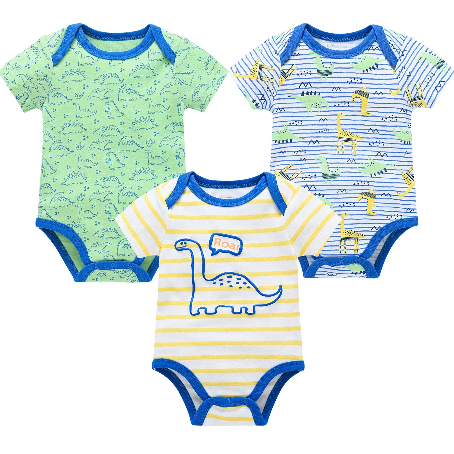 3/6pcs Baby Cotton Short Sleeve Bodysuit 0-12 Months