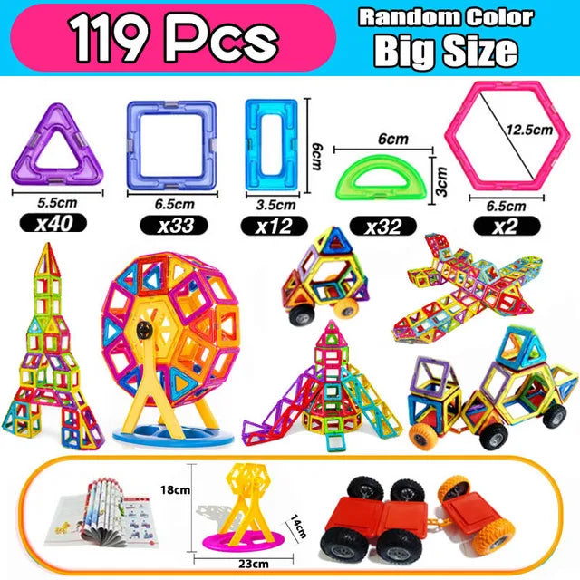 Magnetic Big Size Building Blocks for Children Designer Constructor Set