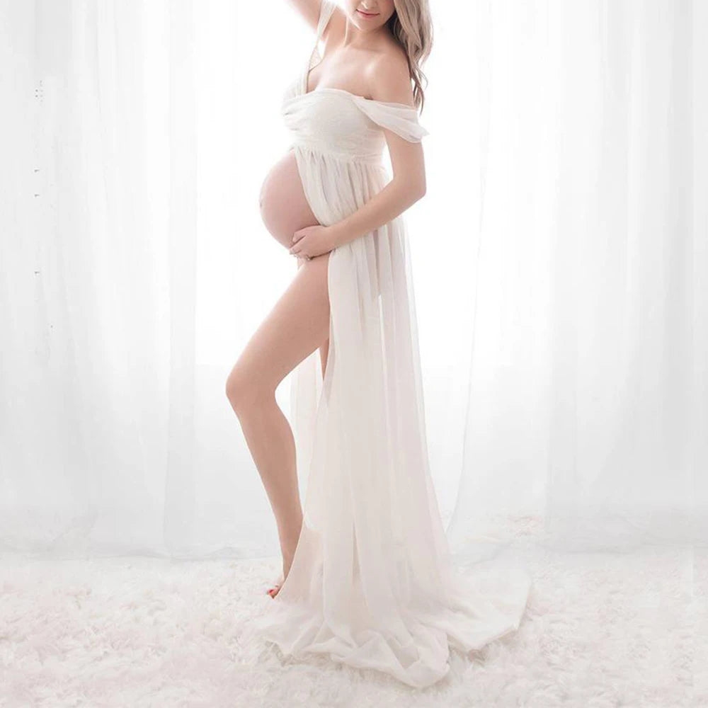 Maternity Dress For Photo Shoot Open Stomach Sexy Robe
