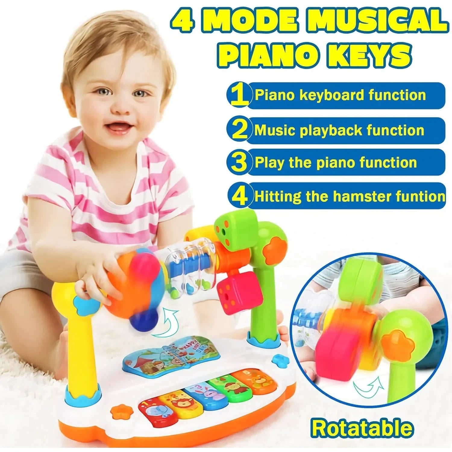 Music Piano Keyboard With Light And Sound Toy For Toddlers