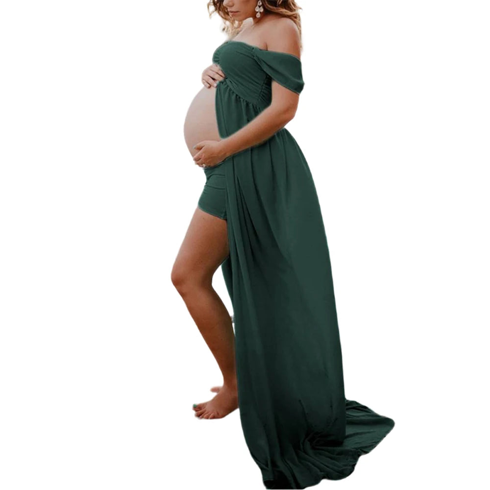 Maternity Dress For Photo Shoot Open Stomach Sexy Robe