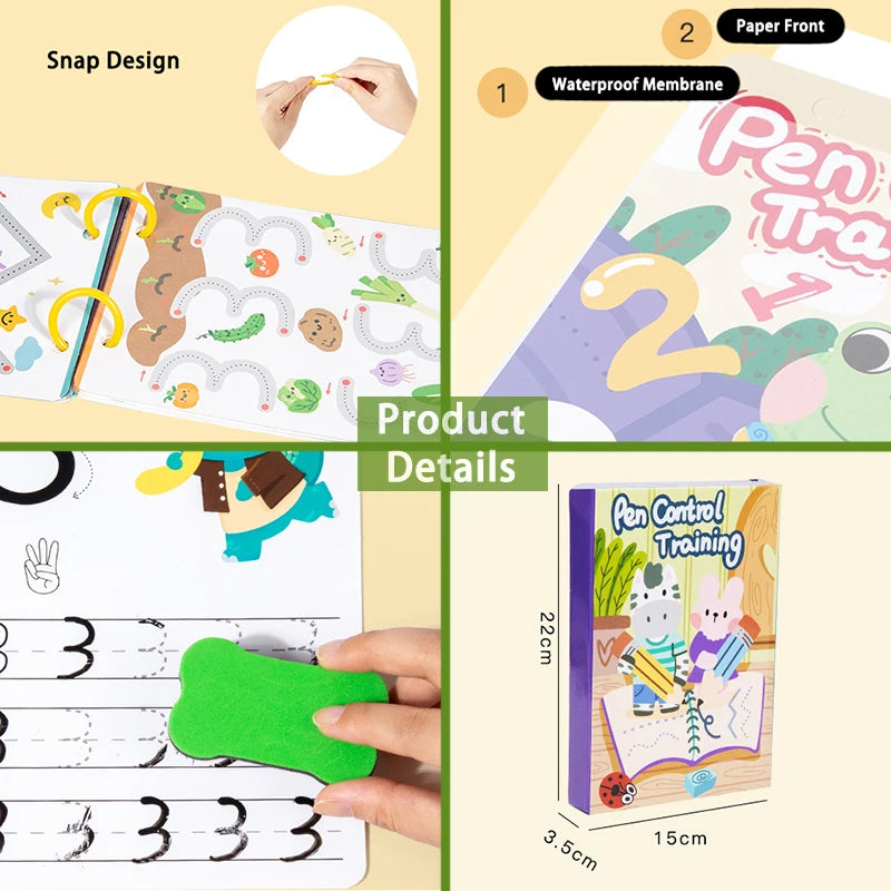 Toddlers Pen Control Wipe Off Activity Workbook