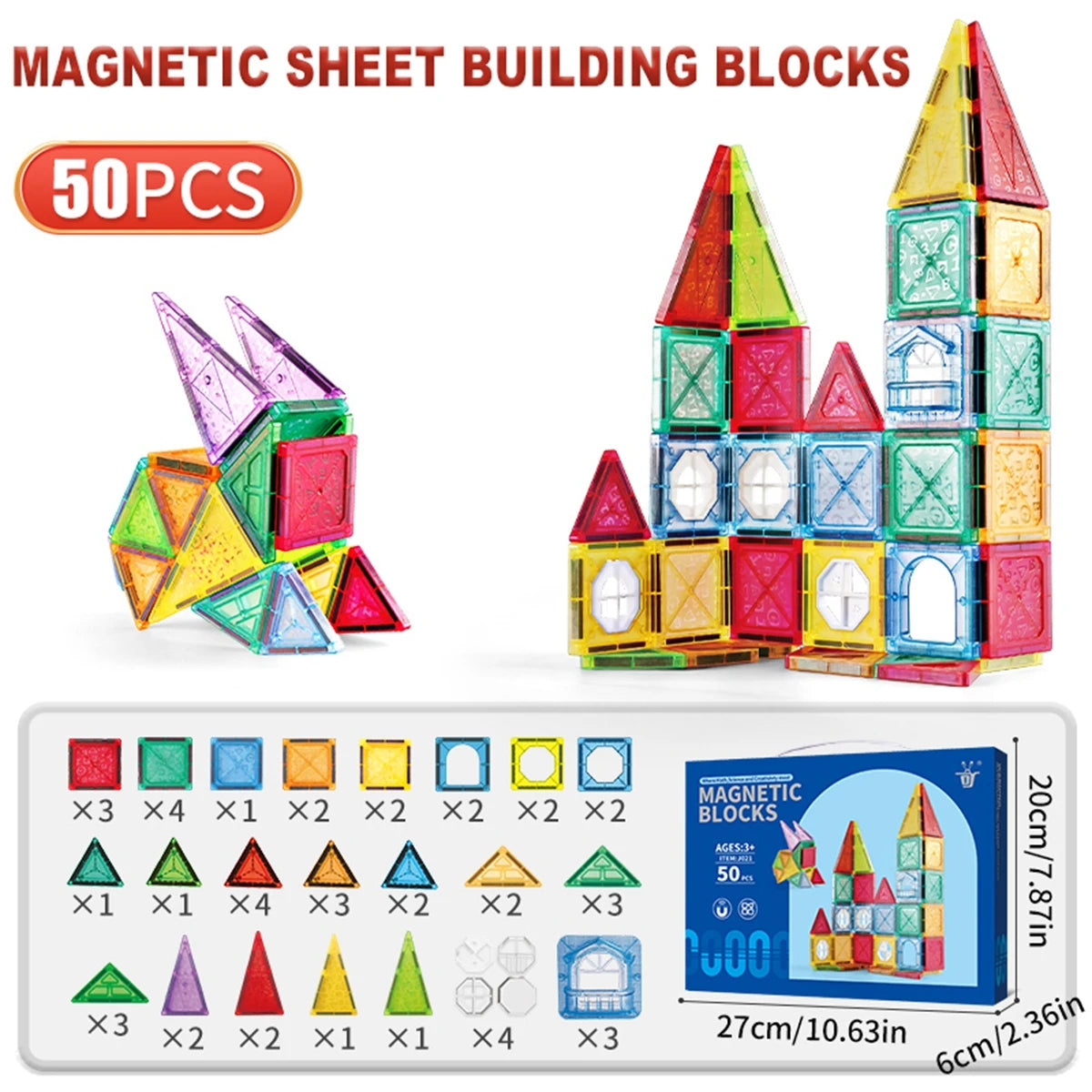 Magnetic Building Tiles for Kids Ages 3-5 4-8