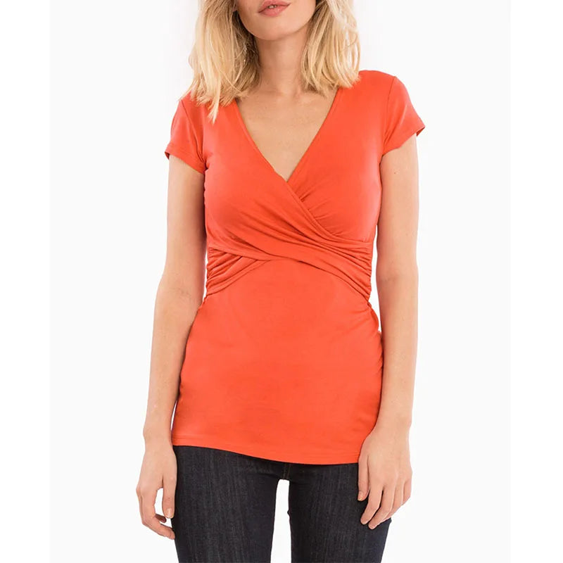 Maternity Breastfeeding V-Neck T-Shirt