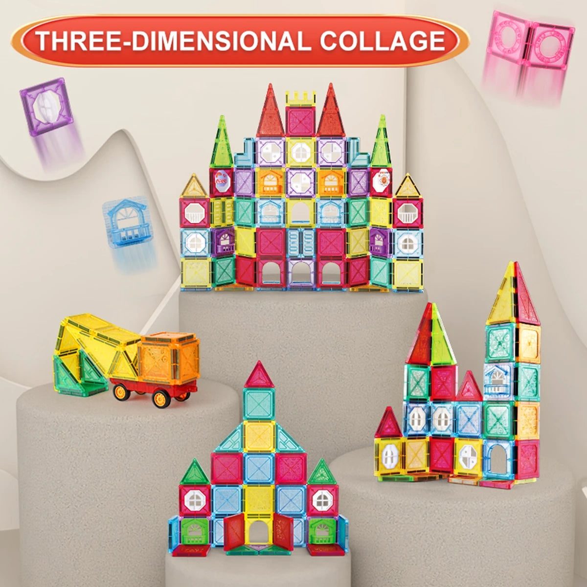 Magnetic Building Tiles for Kids Ages 3-5 4-8