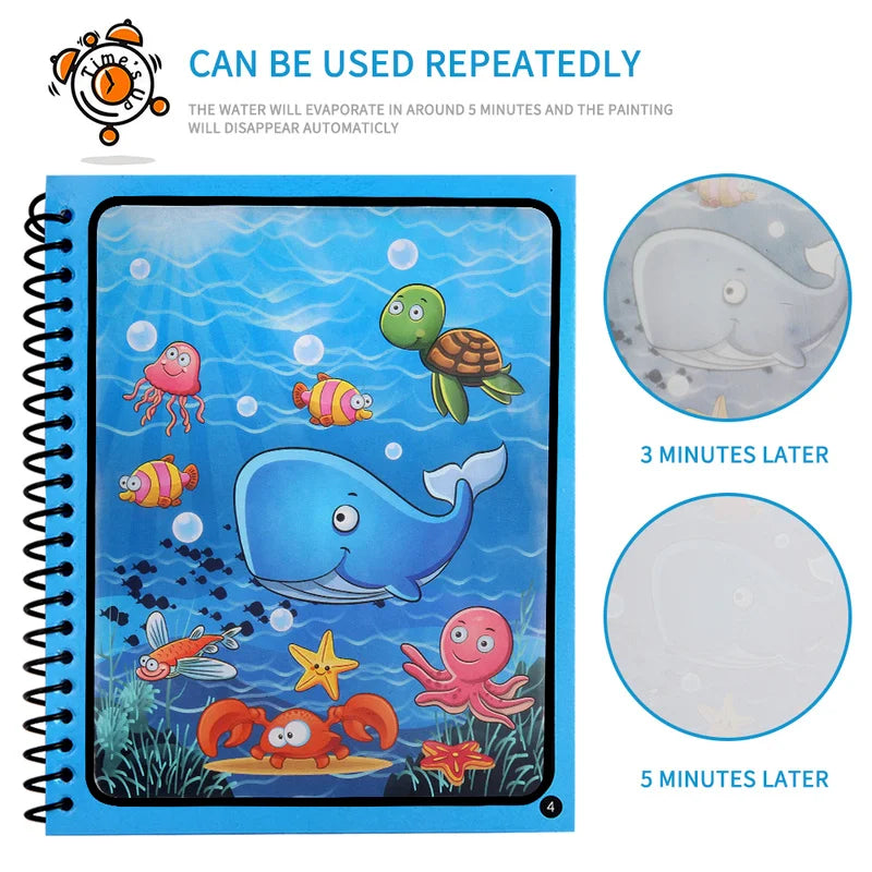 Magical Water Drawing Reusable Colouring Book