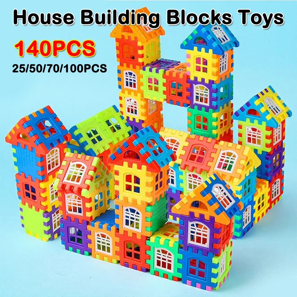 25-140PCS House Building Blocks Construction Set