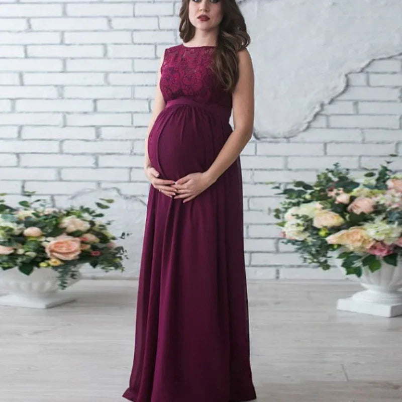 Pregnant Mother Lace Maxi Gown Dress suitable for Photography