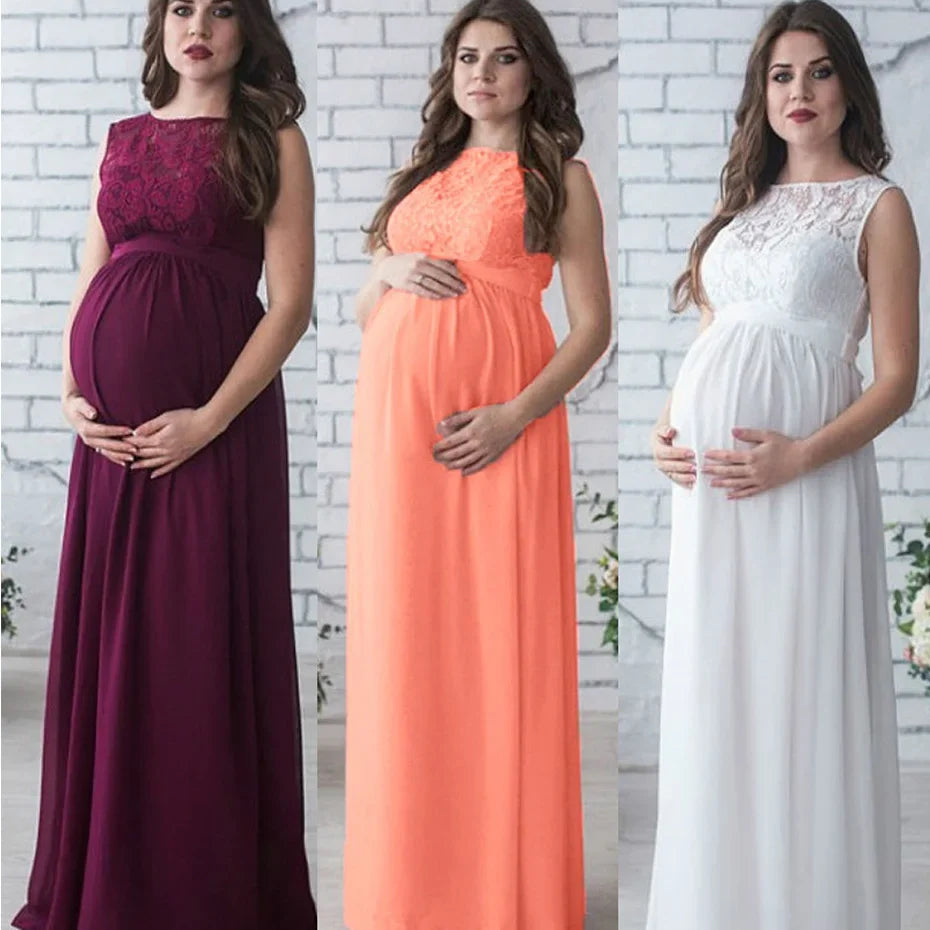 Pregnant Mother Lace Maxi Gown Dress suitable for Photography