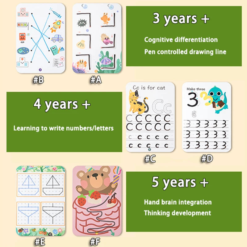 Toddlers Pen Control Wipe Off Activity Workbook