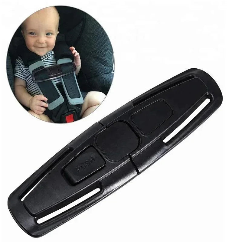 Black Car Safety Seat Strap Belt Harness Chest Clip Safe Buckle For Baby Seatbelt