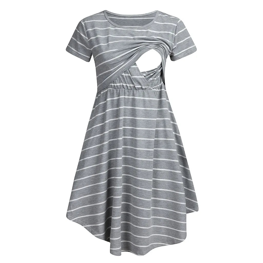 Summer Striped Multifuntional Maternity Breastfeeding Dress