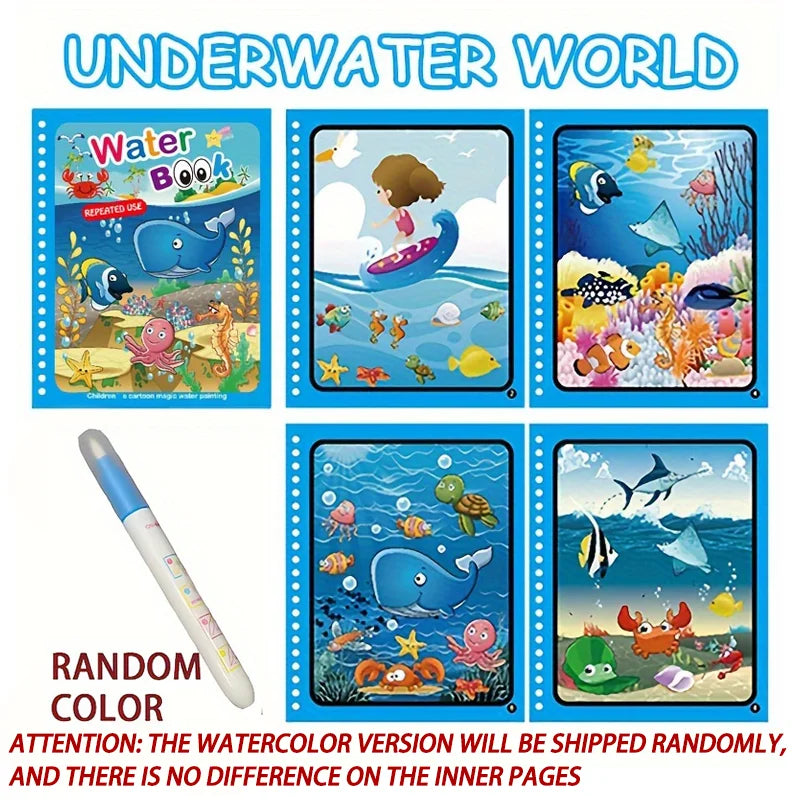 Magical Water Drawing Reusable Colouring Book