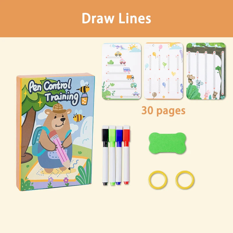 Toddlers Pen Control Wipe Off Activity Workbook