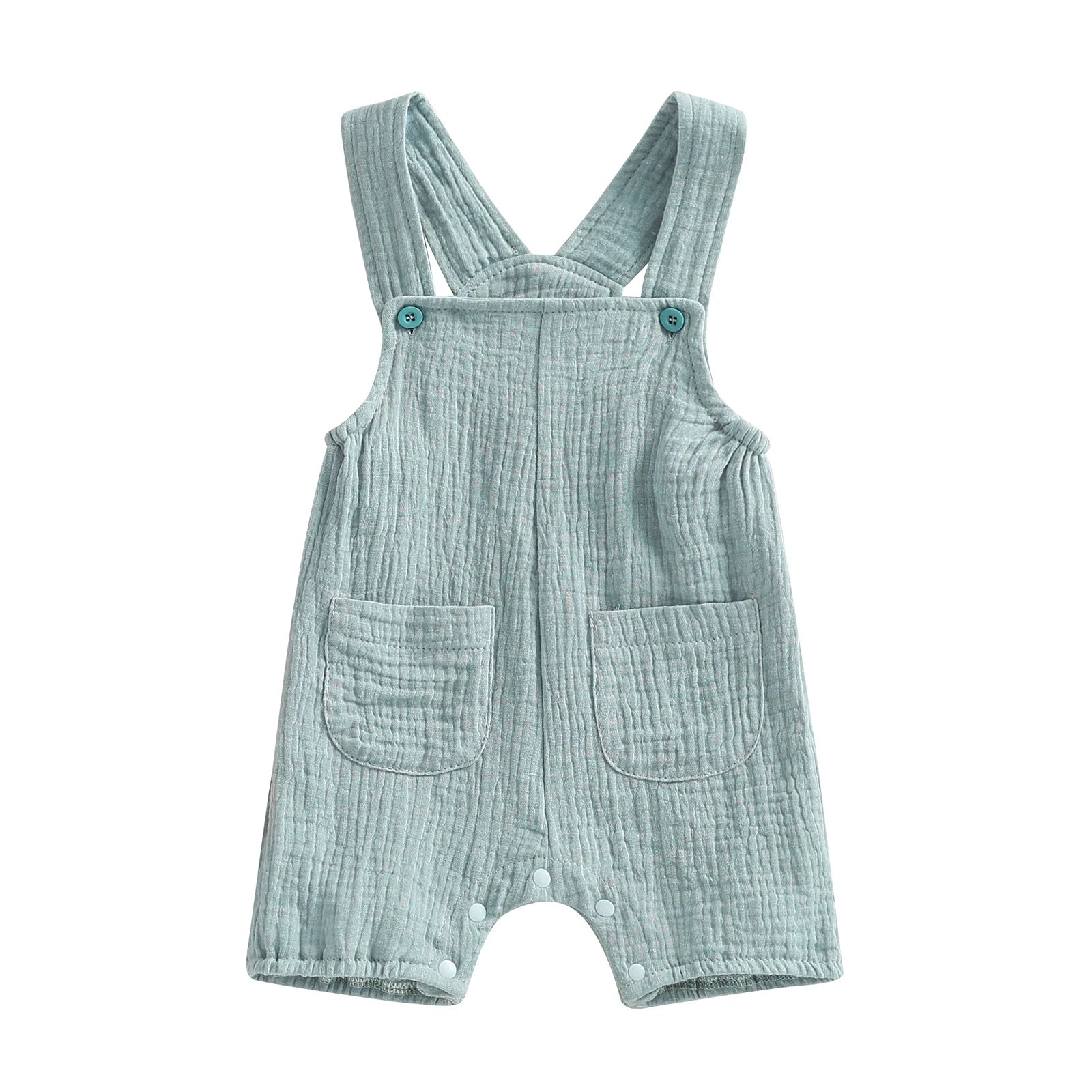 Summer Suspenders Jumpsuit with Pockets for Newborn Infant Boy Girls