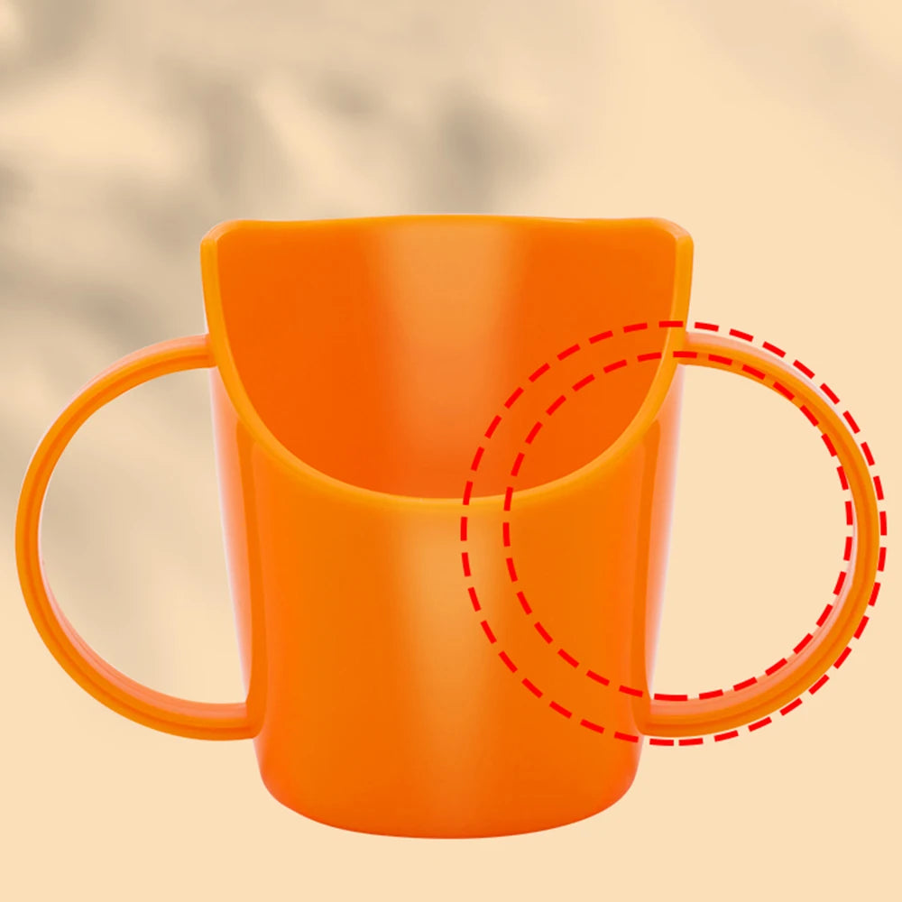 Baby learns to drink water cup, baby drinks water and milk, anti choking and nose protection, slanted mouth cup