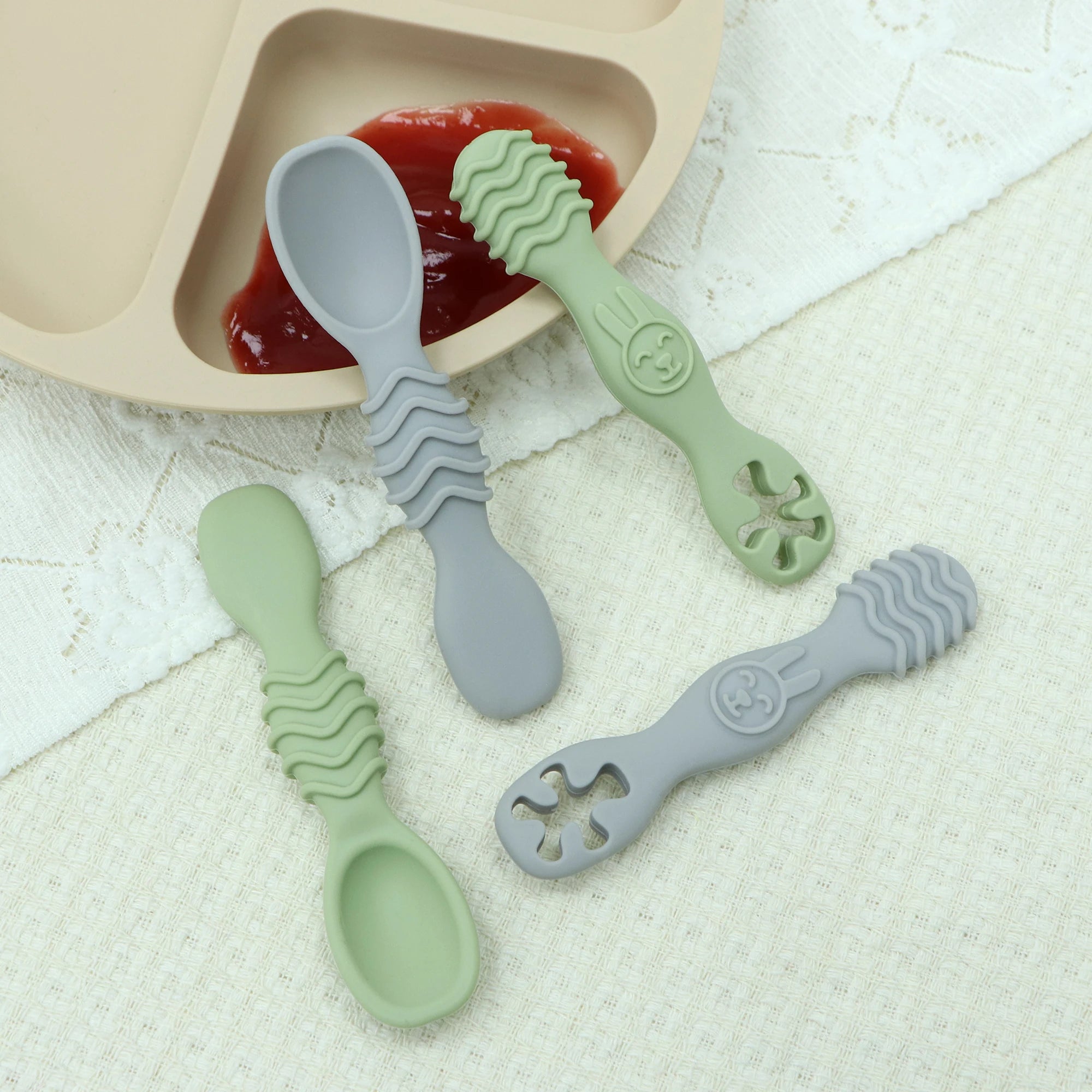 4 Pcs Baby Led Weaning Utensils, Multicolor Baby Spoons Self Feeding 6+ Months, Cucharas para Bebes for Solids and Purees