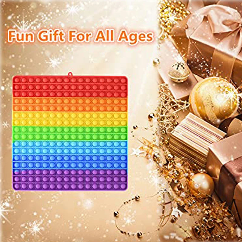 Large Rainbow Fidget Bubble Push Anti Stress Toy