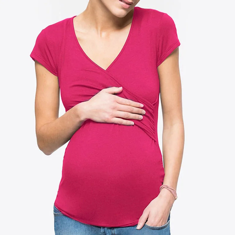 Maternity Breastfeeding V-Neck T-Shirt