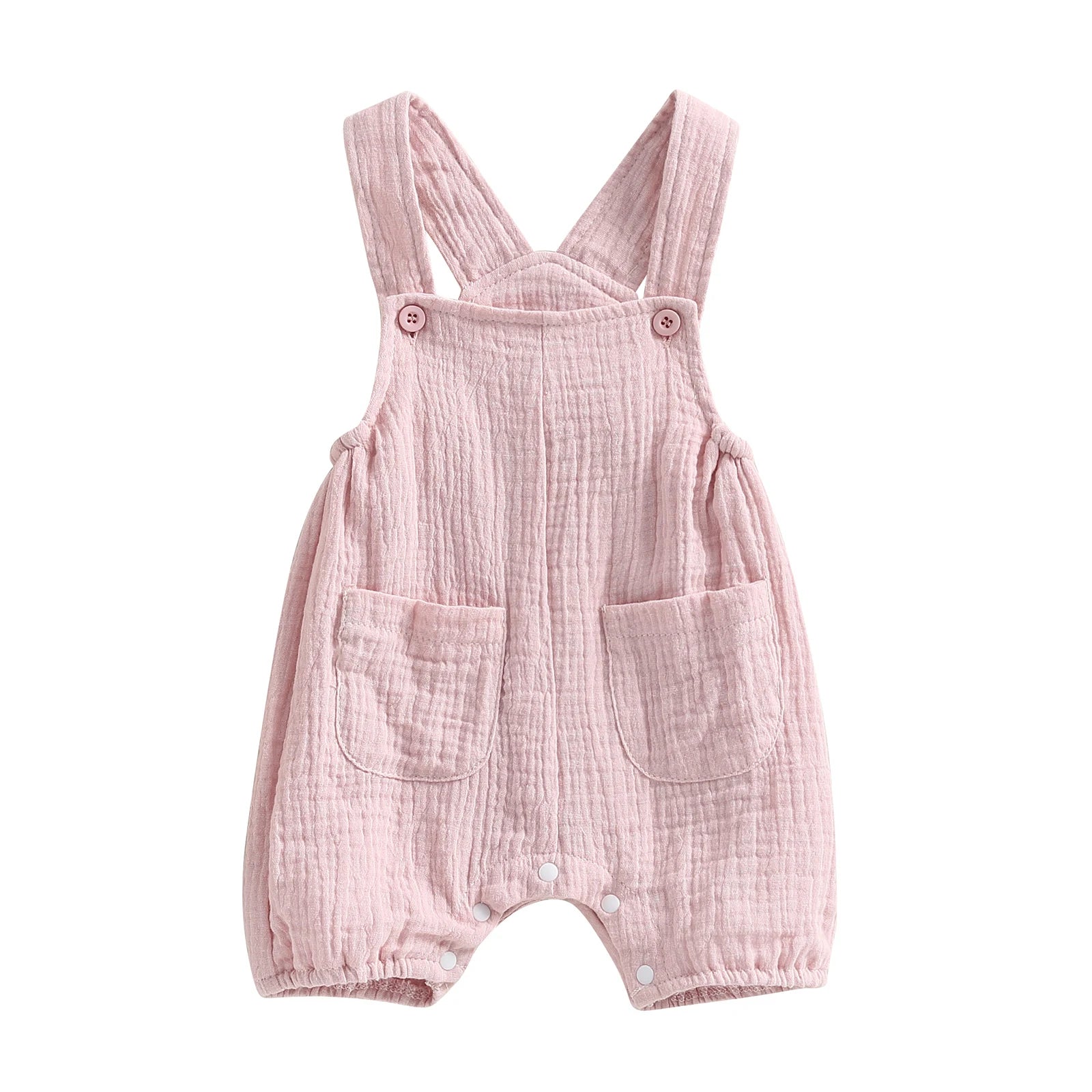 Summer Suspenders Jumpsuit with Pockets for Newborn Infant Boy Girls
