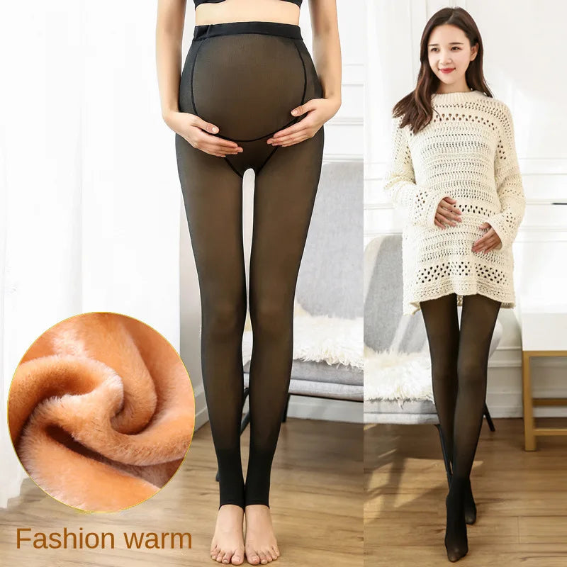 Elastic High Waisted Tights for Pregnant Women Abdominal Support and Postpartum Shaping Pants