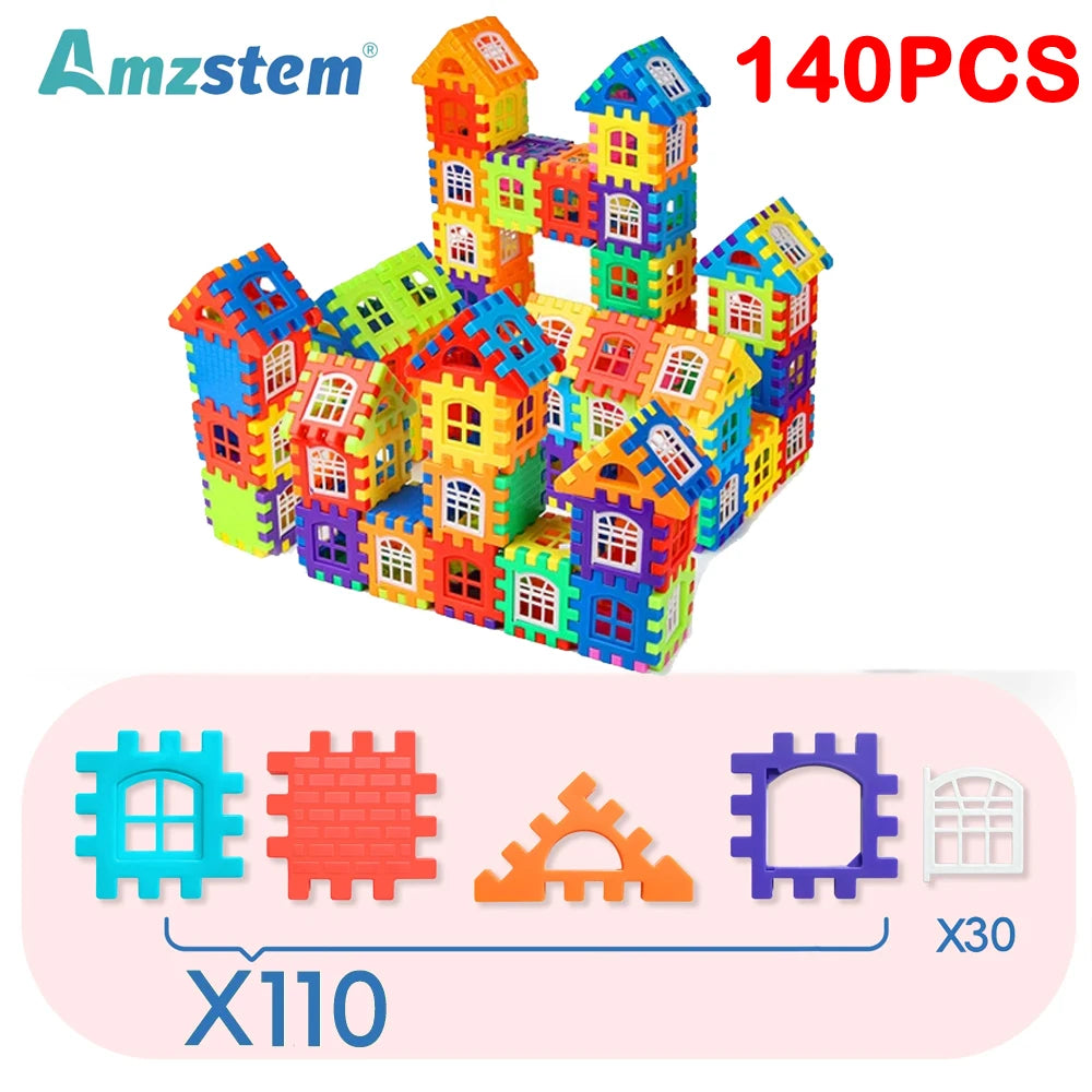 25-140PCS House Building Blocks Construction Set