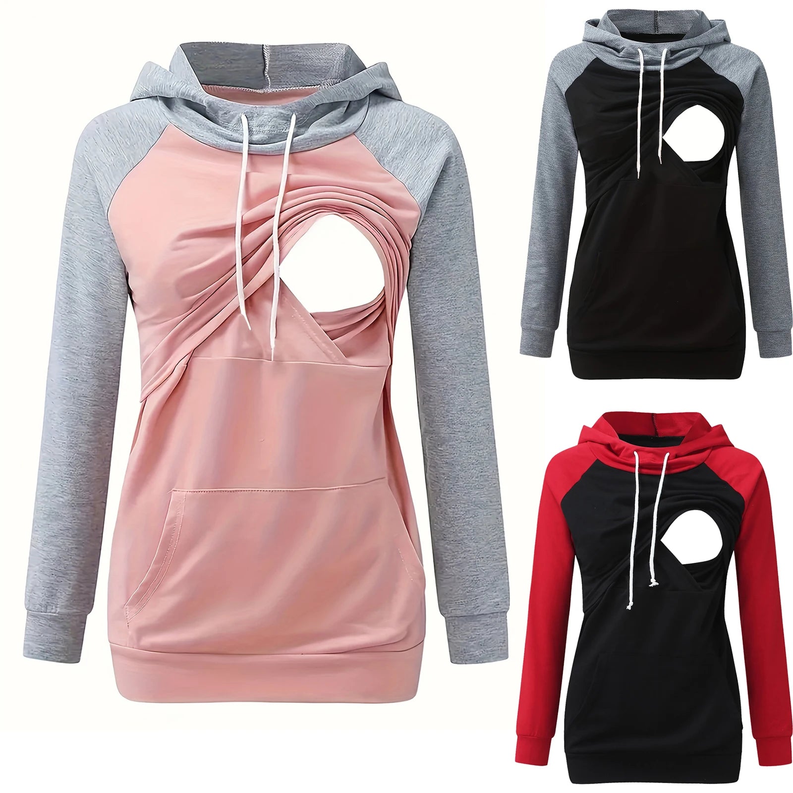 Womens Maternity Nursing Sweatshirt Hoodies Long Sleeves