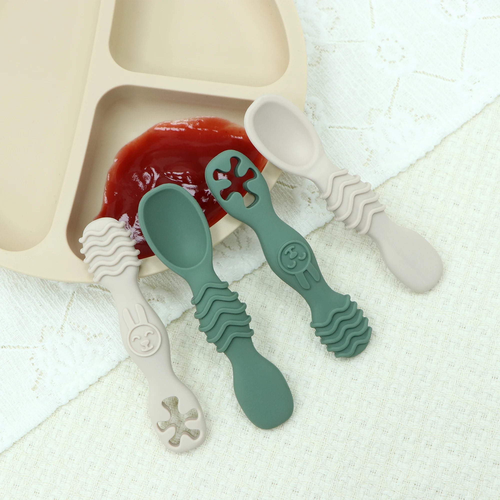 4 Pcs Baby Led Weaning Utensils, Multicolor Baby Spoons Self Feeding 6+ Months, Cucharas para Bebes for Solids and Purees