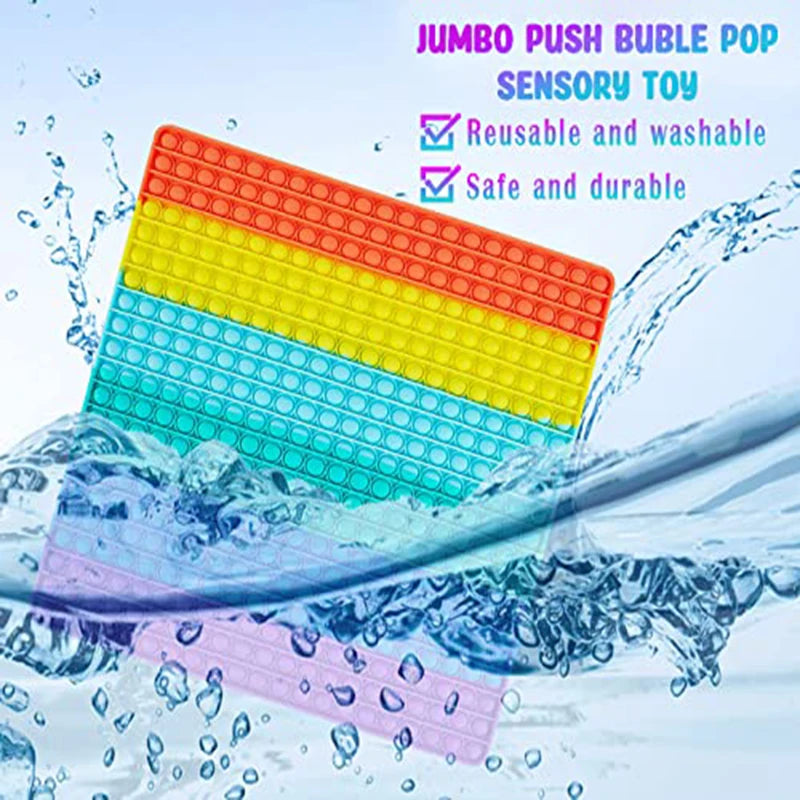 Large Rainbow Fidget Bubble Push Anti Stress Toy