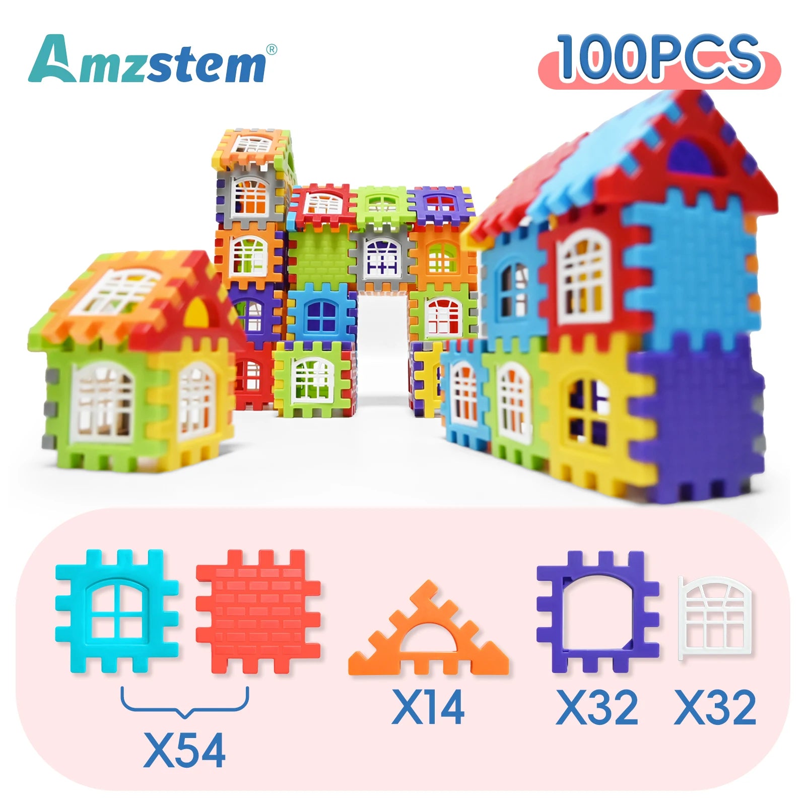 25-140PCS House Building Blocks Construction Set