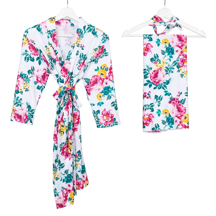 Maternal Hospital Pajamas, Three Piece Set
